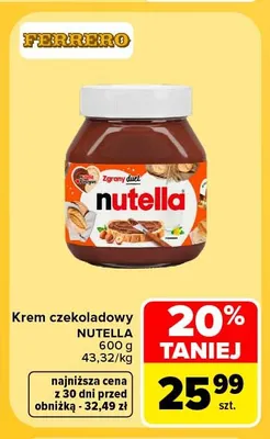 Krem czekoladowy Nutella promocja w Carrefour