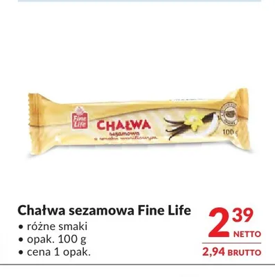 Chałwa sezamowa Fine Life promocja w Makro