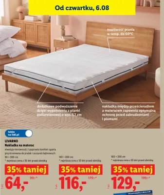 Nakładka na materac Livarno 90x200 cm promocja w Lidl