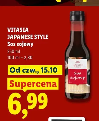 Sos sojowy Vitasia Japanese Style promocja w Lidl