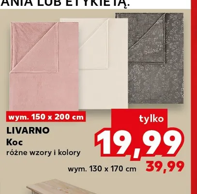 Koc Livarno 150x200 cm promocja w Kaufland