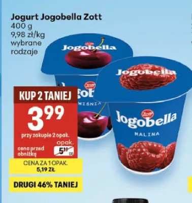 Jogurt Jogobella Zott promocja w Delikatesy Centrum