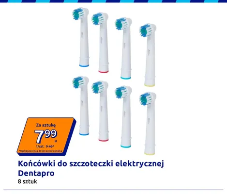 Końcówki do szczoteczki elektrycznej Dentapro 8 sztuk promocja w Action