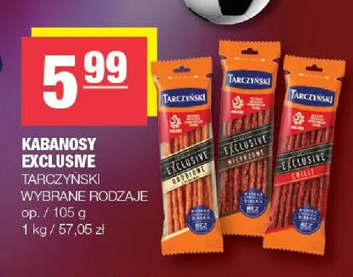 Kabanosy Exclusive wieprzowe Tarczyński promocja w SPAR