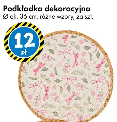Podkładka dekoracyjna Ø ok. 36 cm, różne wzory promocja w Tedi