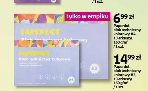 Paperdot blok techniczny kolorowy A3 promocja w Empik