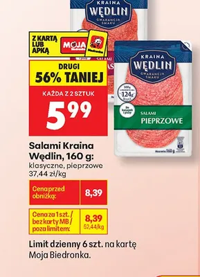 Salami klasyczne Kraina Wędlin promocja w Biedronka