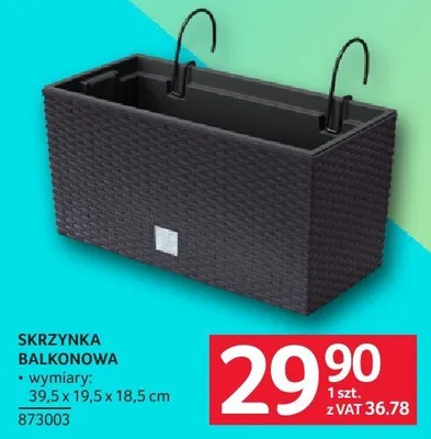 Skrzynka balkonowa 39,5 x 19,5 x 18,5 cm promocja w Selgros
