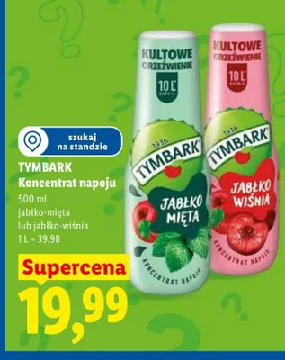 Koncentrat napoju Tymbark jabłko-wiśnia promocja w Lidl