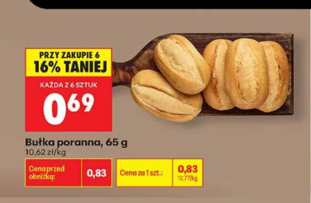 Bułka poranna promocja w Biedronka