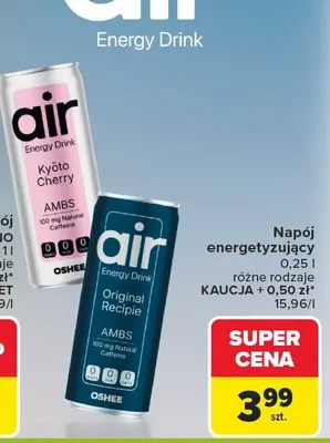 Napój energetyzujący Oshee Air Original Recipie promocja w Carrefour Market