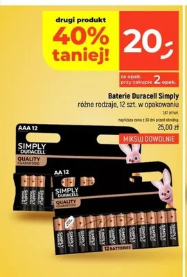Baterie Duracell Simply AA promocja w Dealz
