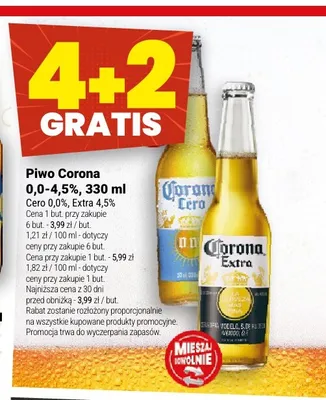 Piwo Corona Extra 4,5% promocja w Twój Market