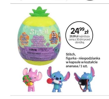 Figurka niespodzianka Stitch w kapsule w kształcie ananasa promocja w Empik