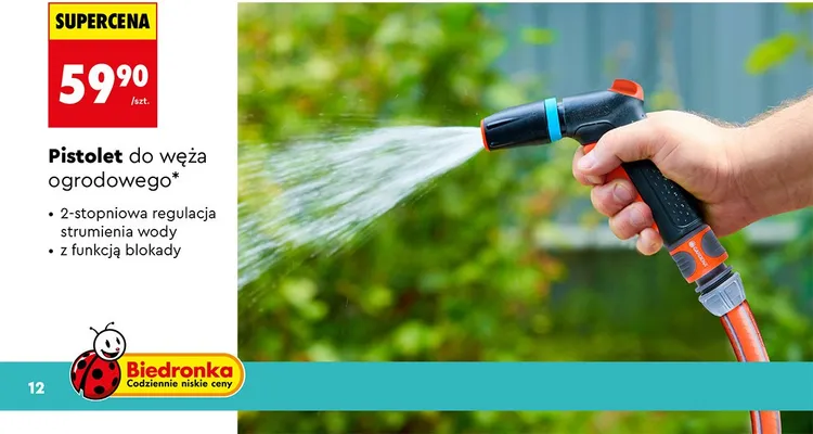 Pistolet do węża ogrodowego promocja w Biedronka