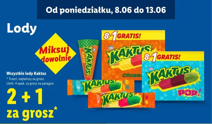 Lody Kaktus promocja w Lidl