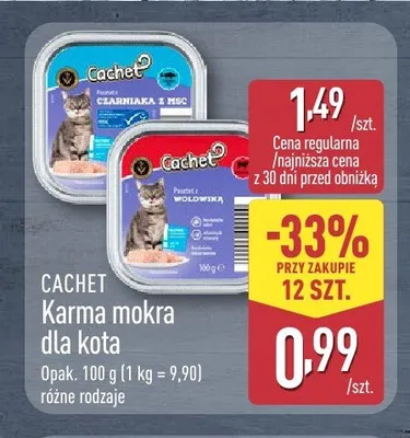 Karma mokra dla kota Cachet promocja w Aldi
