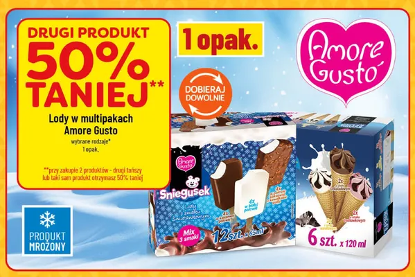 Lody rożki Amore Gusto 6-pak promocja w POLOmarket