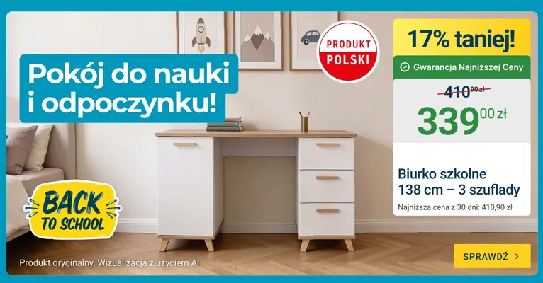 Biurko szkolne promocja w ERLI