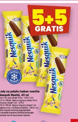 Lody na patyku kakao-wanilia Nesquik Nestlé promocja w Twój Market