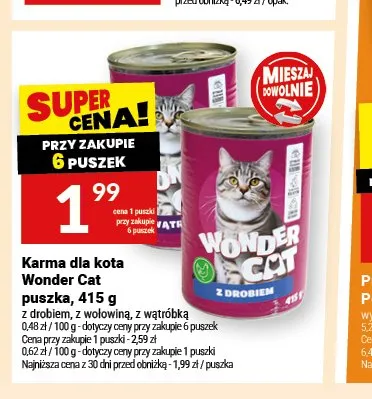 Karma dla kota Wonder Cat puszka z wołowiną promocja w Twój Market