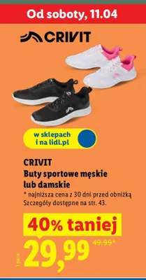 Buty sportowe męskie / damskie promocja w Lidl