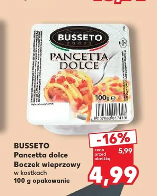 Pancetta dolce boczek wieprzowy w kostkach Busseto promocja w Kaufland