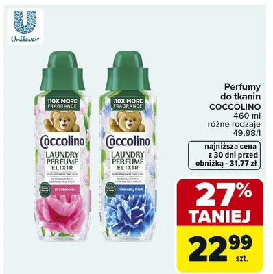 Perfumy do tkanin COCCOLINO 460 ml różne rodzaje promocja w Carrefour Market