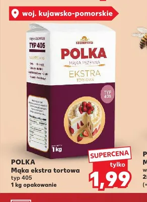 Mąka ekstra tortowa typ 405 Polka promocja w Kaufland