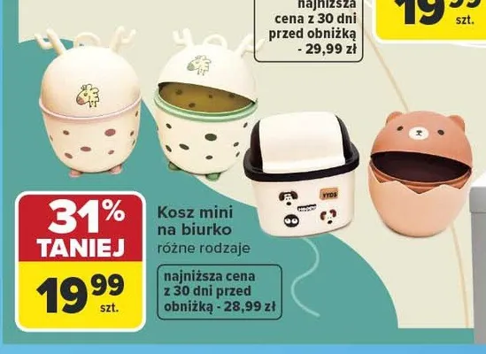 Kosz mini na biurko Wikam promocja w Carrefour