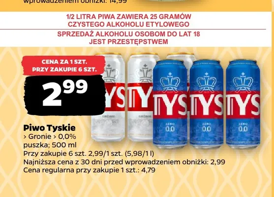 Piwo bezalkoholowe Tyskie promocja w Netto