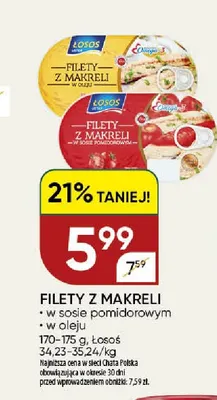 Filety z makreli w sosie pomidorowym Łosoś promocja w Chata Polska