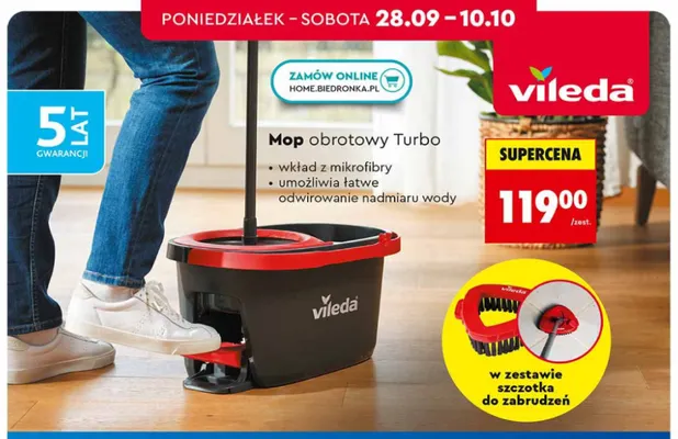 Mop obrotowy Turbo Vileda promocja w Biedronka