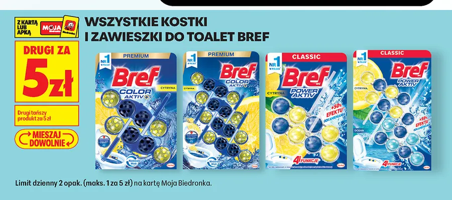 Zawieszka do toalet Bref Color Aktiv Cytryna promocja w Biedronka