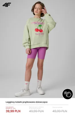 Legginsy kolarki prążkowane dziewczęce 4F promocja w 4F