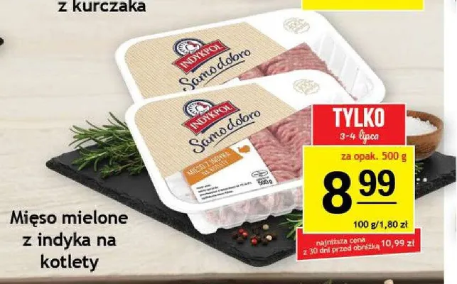 Mięso mielone z indyka na kotlety Indykpol Samo Dobro promocja w Gram Market