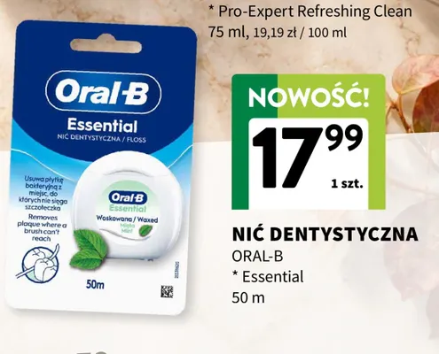 Nić dentystyczna Essential Oral-B promocja w Intermarche