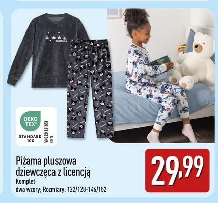 Piżama pluszowa dziewczęca z licencją promocja w Aldi