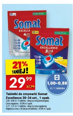 Tabletki do zmywarki Somat Excellence 30-34szt. 1 opak. promocja w Twój Market