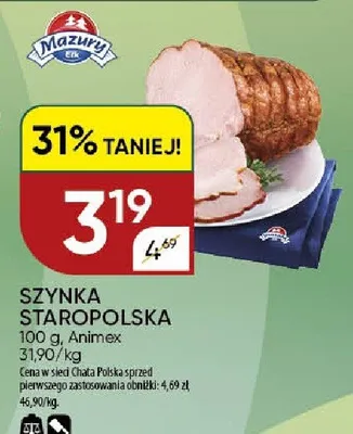 Szynka Staropolska Animex promocja w Chata Polska
