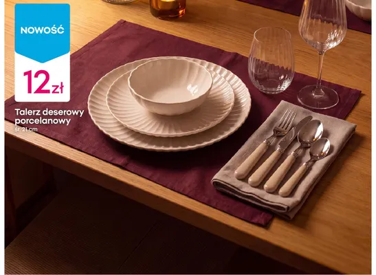 Talerz deserowy porcelanowy śr. 21 cm promocja w Pepco