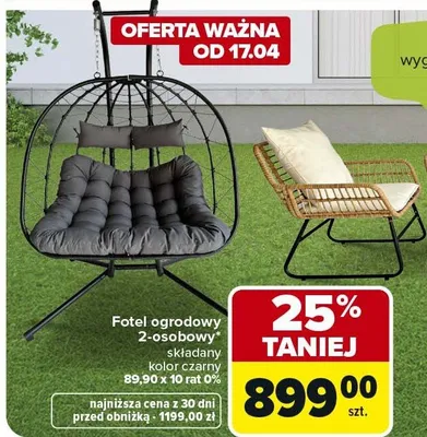 Fotel ogrodowy 2-osobowy promocja w Carrefour