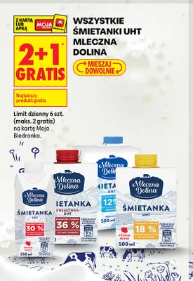 Śmietanka UHT Mleczna Dolina 30% promocja w Biedronka
