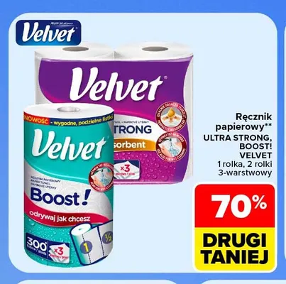 Ręcznik papierowy Ultra Strong Velvet 3-warstwowy promocja w Carrefour Market