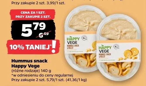 Hummus snack Happy Vege promocja w Netto