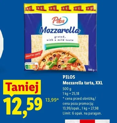 Ser mozzarella tarta Pilos XXL promocja w Lidl