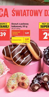 Donut z polewą kakaową promocja w Biedronka
