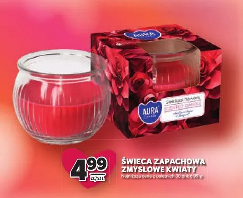 Świeca zapachowa zmysłowe kwiaty Aura promocja w Stokrotka