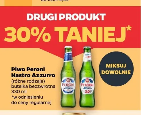 Piwo Peroni Nastro Azzurro butelka bezzwrotna promocja w Netto