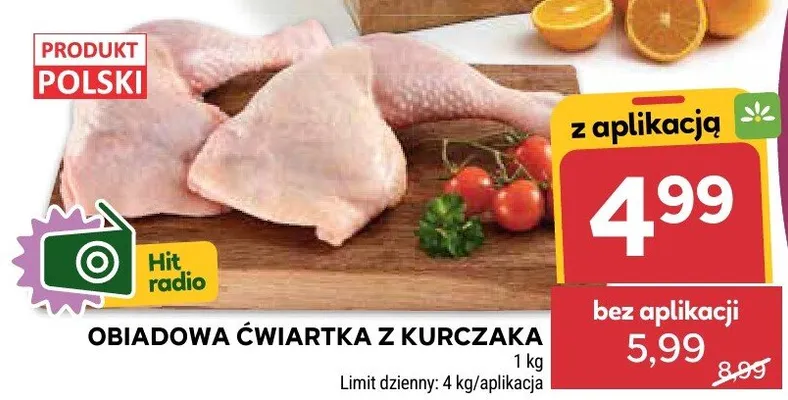 Ćwiartka z kurczaka obiadowa promocja w Stokrotka